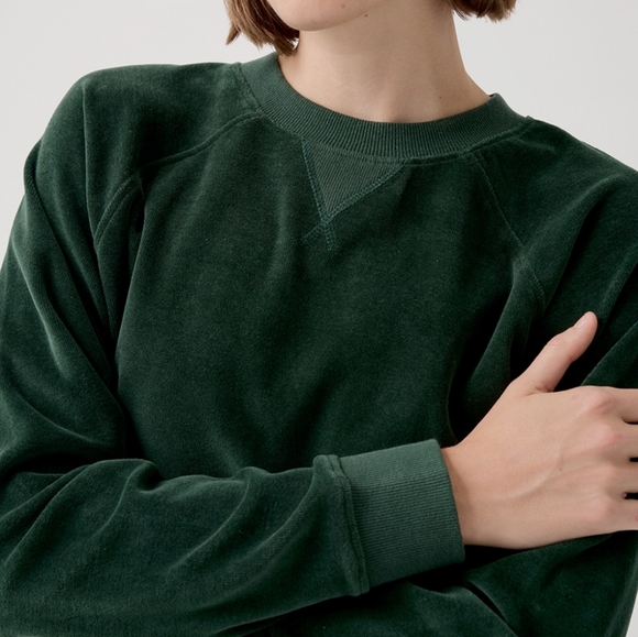 Pact Tops - PACT Women's Velour Top Extra Large Black Organic Cotton Soft Cozy Sweatshirt